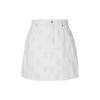 MLB Boston Red Sox Letter Jacquard Straight-Leg Button Half Denim Skirt Women skirts Cream 3FDSM0133-43CRS