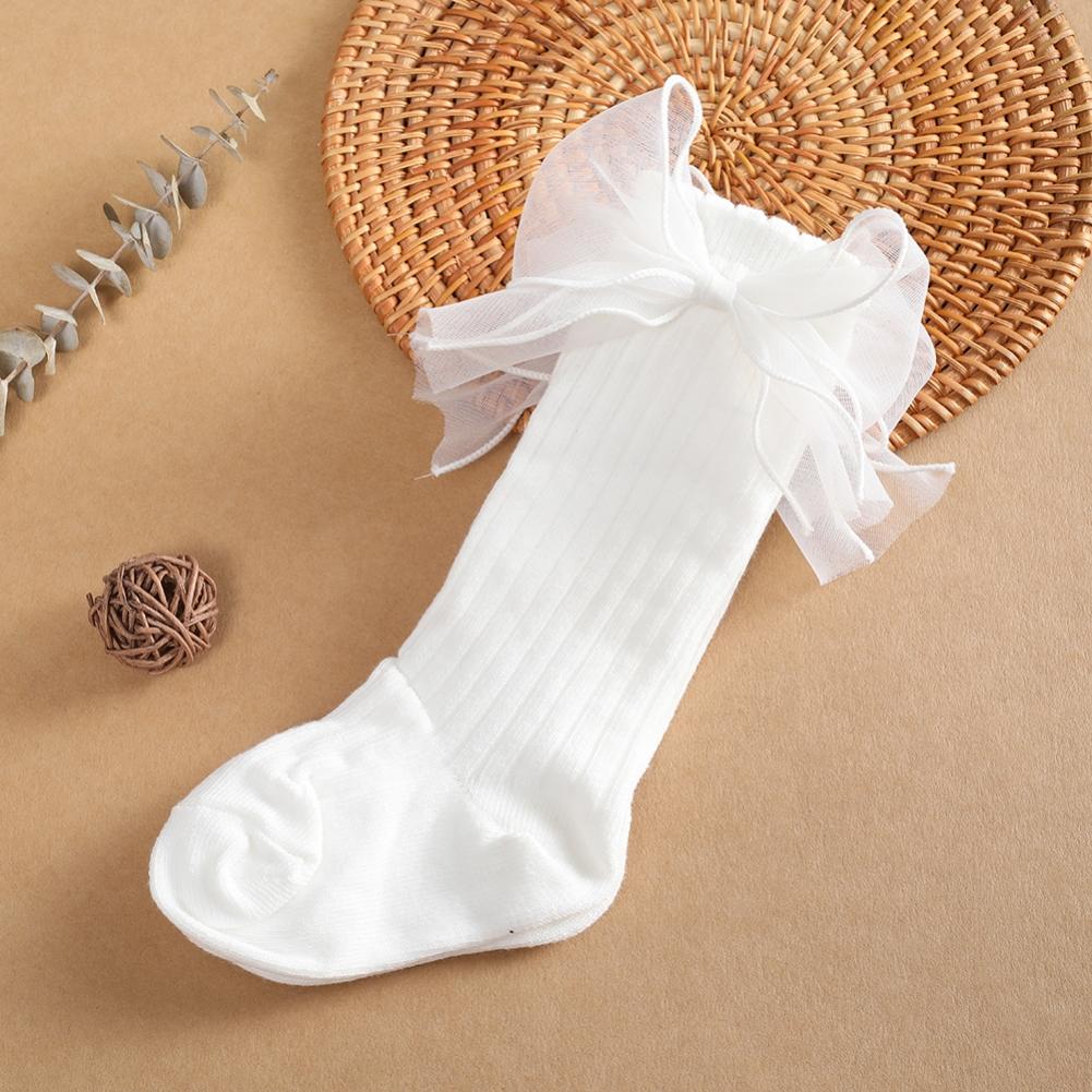 Toddlers Socks Autumn Spring Children Girls Knee High Long Sock Cotton Big Bow Princess Style Children Floor Socks 0-3Y
