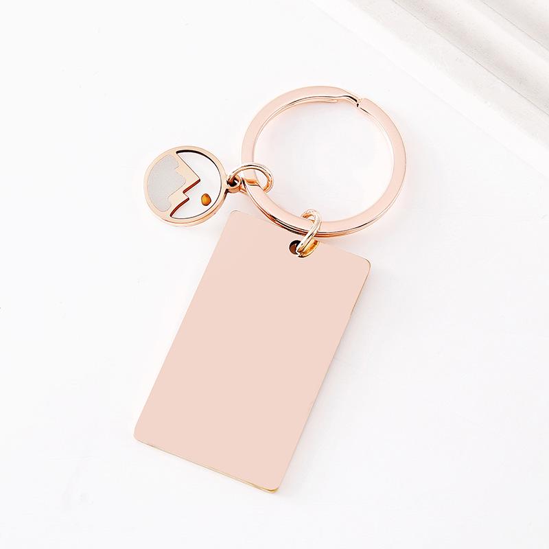 Mustard Seed Epoxy Stainless Steel Keychain with UV Laser Color Printing