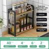 2 Tier Kitchen Counter Storage Rack Wooden Desktop Spice Organizer Heavy Duty For Countertop Seasoning Bottle Storage