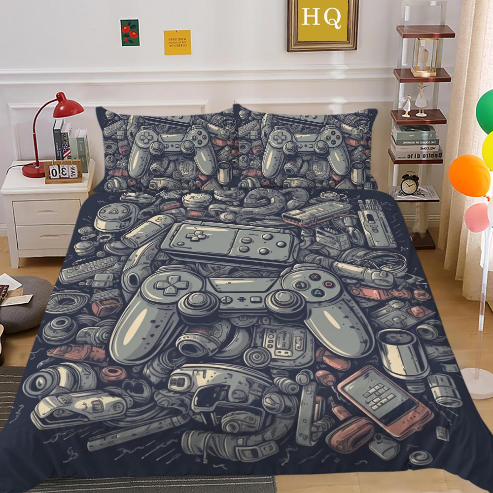 Capa de Edredom Estilo Jogo para Meninos Colchas para Casa Conjunto de Roupa de Cama Tamanho Queen Capa de Roupa de Cama da Moda Ternos de Roupa de Cama para Adolescentes