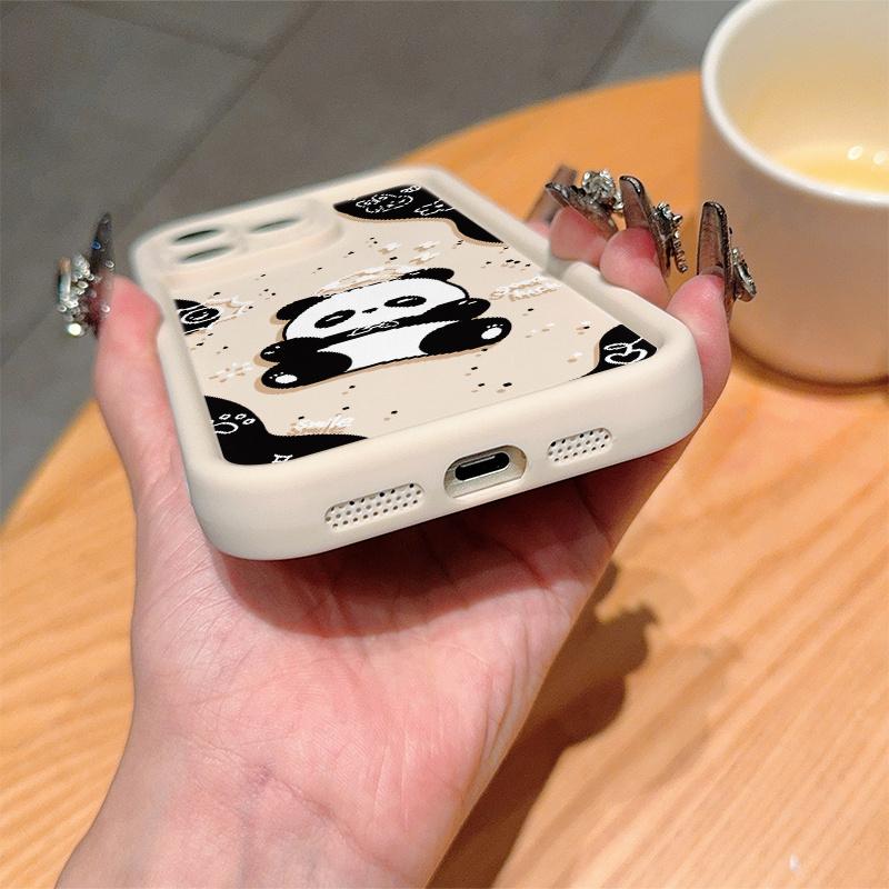 Custodia per telefono con grafica di panda carina adatta per iPhone 17 16 15 14 13 12 11 Pro/Max/Plus cover posteriore anti caduta e antiurto