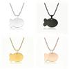 Fish-Shaped Stainless Steel Bead Chain Necklace for Laser UV Color Engraving