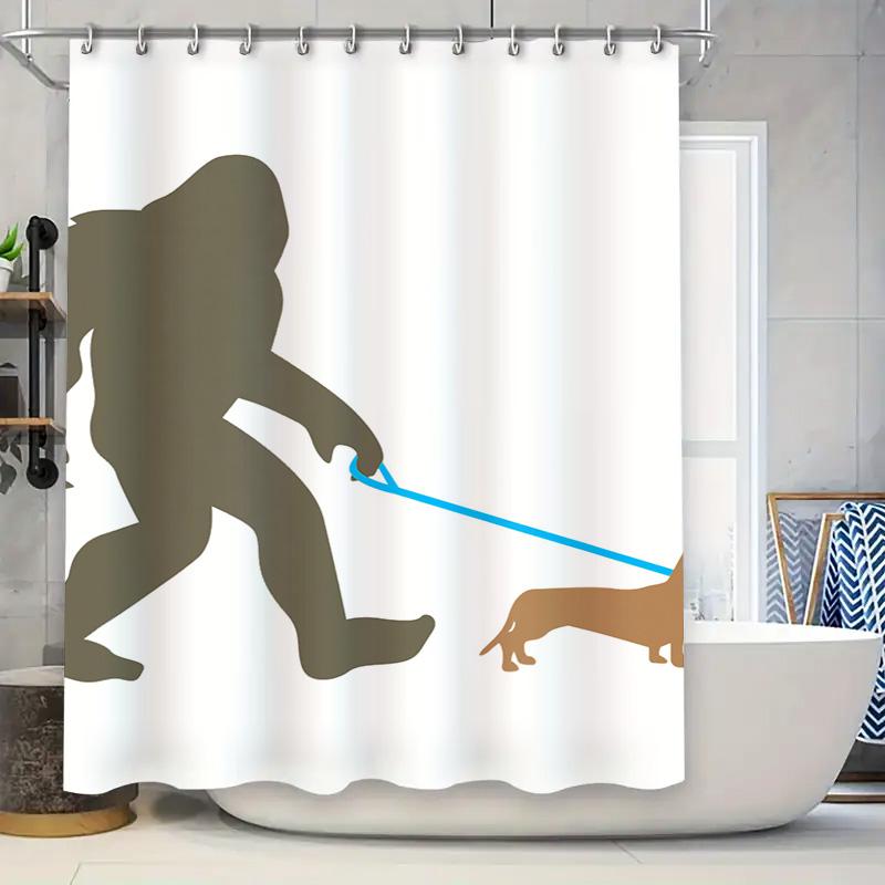 

Giraffe Head with Glasses Bubble Gum Print Shower Curtain Home Decor Bathroom Rug Waterproof 3D Customizable Size Available 90x180cm