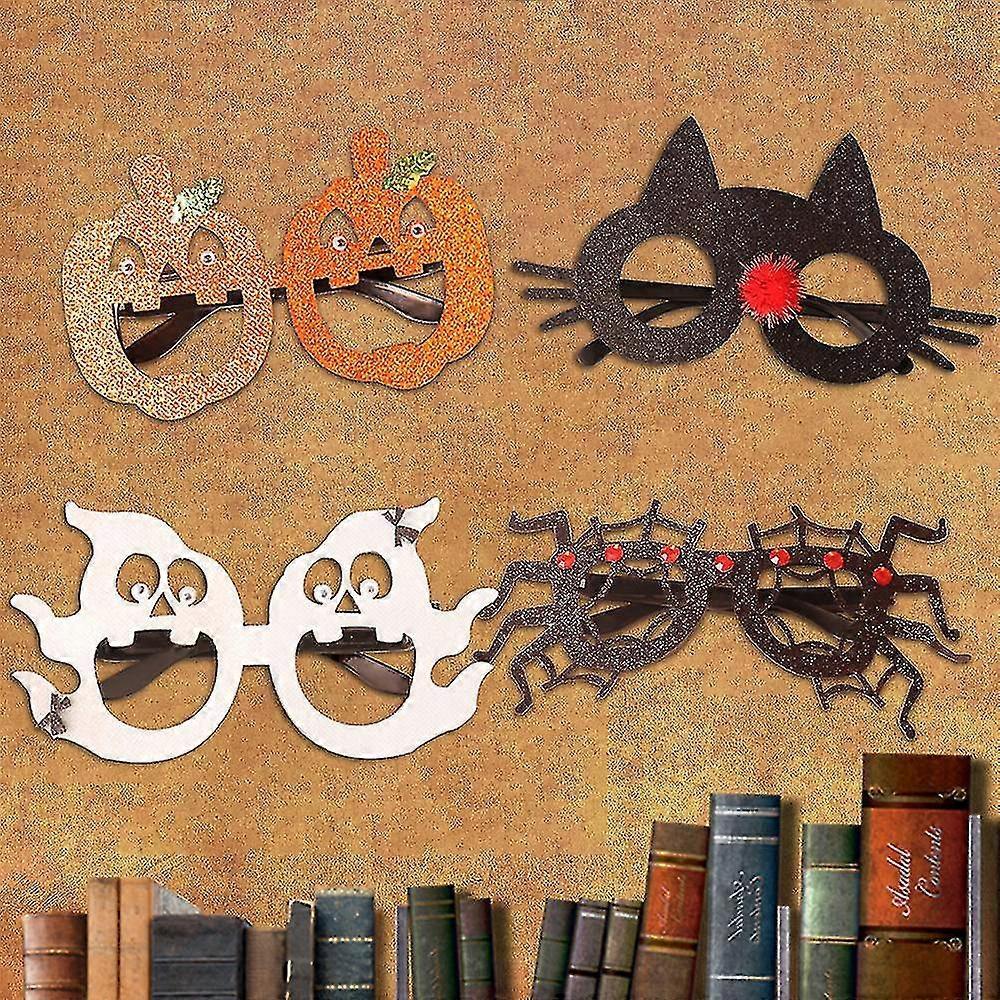 Lot de 2 Lunettes de Décoration d'Halloween Lunettes Créatives Fantôme Citrouille Araignée Lunettes de Décoration pour Ambiance