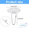 M-Modern-Clear Adhesive Ceiling Hooks 50 Pcs For Hanging No-Drill Sticky Birthday Hook Damage-Free