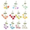 Keychain Pendant Tulip Flower Design Handwoven Yarn Crochet Key Chain Adjustable Rearview Mirror Hanging Car Decoration