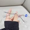 Rimless Square Metal Reading Glasses for Women Men Classic Fashion Luxury Eyewear Outdoor Driving Presbyopic Glasses