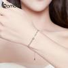BAMOER Daisy Flower Chain Bracelet Genuine 925 Sterling Silver Beads Link Bracelets