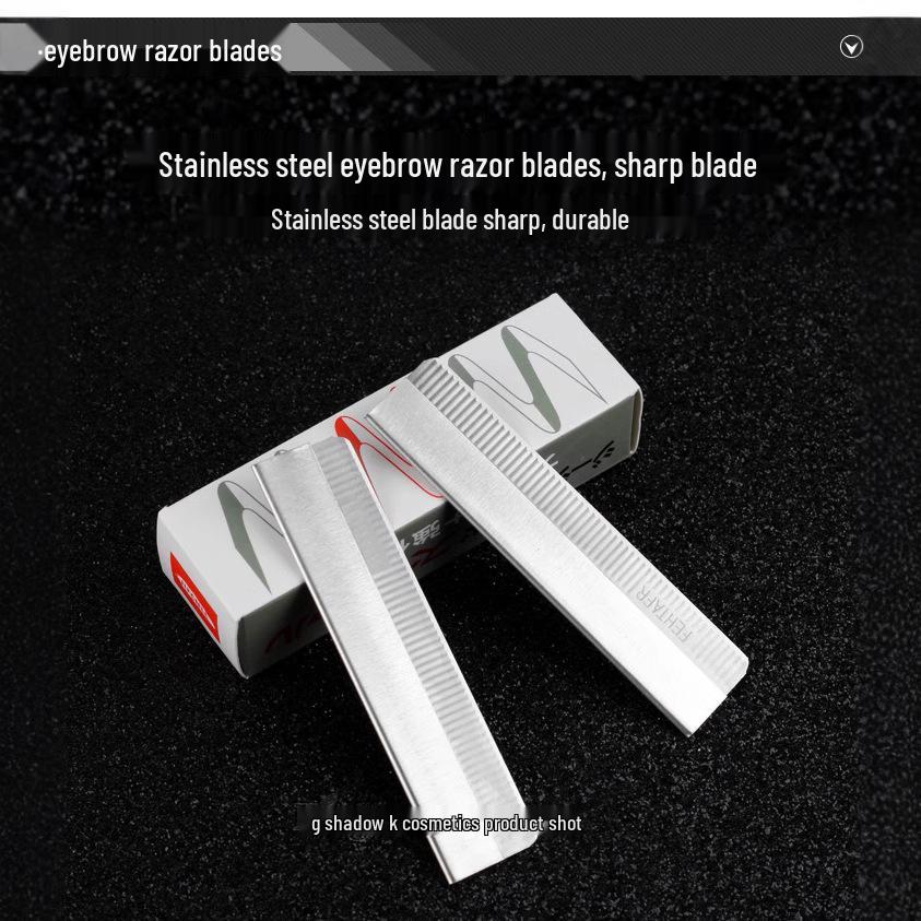 

Platinum Stainless Steel Feather Eyebrow Razor Blades for Makeup Artists - Sharp Microblading Eyebrow Shaver.