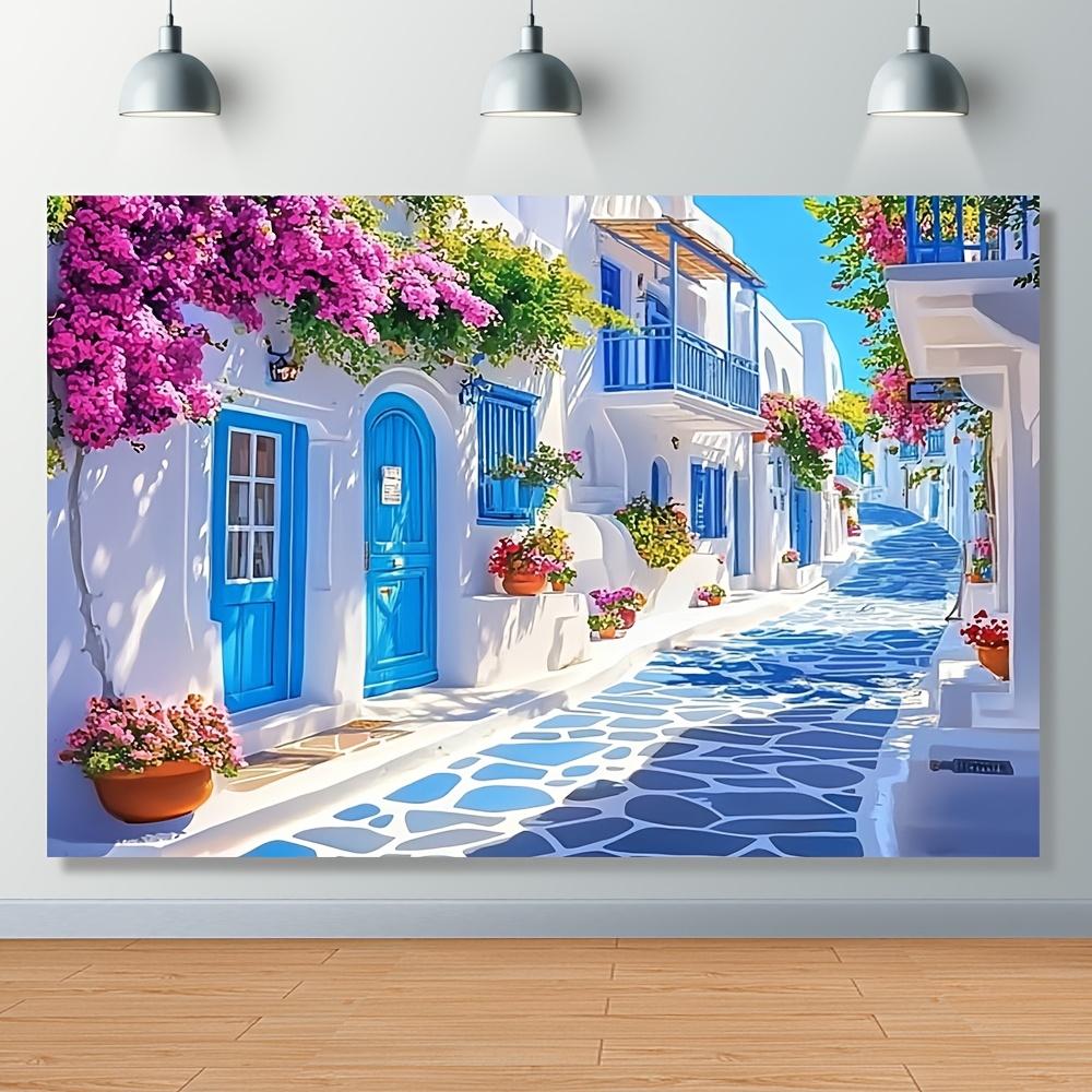 1pc Colorful Polyester Street Scene Wall Tapestry - Year-Round Wall Decoration for Home, Exhibition, Wedding, Restaurant - S