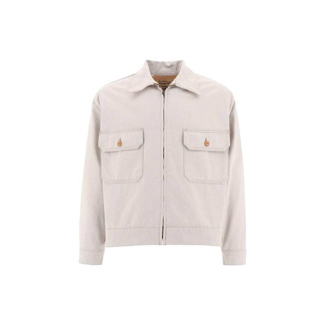 

Levis Lmc Серия Высокого Класса Однотонное Поло Карман Молния Длинный Рукав Свободная Куртка Мужские куртки Белый A2195-0001 S