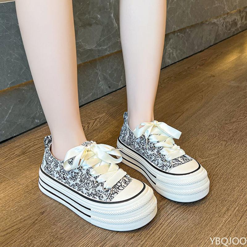 

Trendy Design Women s Canvas Shoes Spring New Thick Soled Board Shoes Casual Versatile Sports Single Shoes Zapatos De Mujer 35