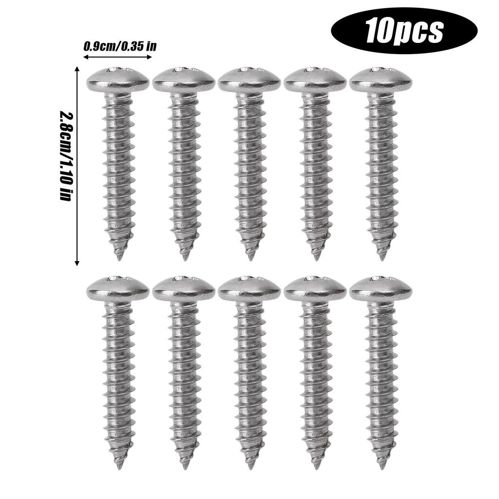 100/10Pcs Screws Pointed Self-Tapping Round Head Fastener Screw Hardware Fixing Maintenance Assembly Furniture Installation Tool