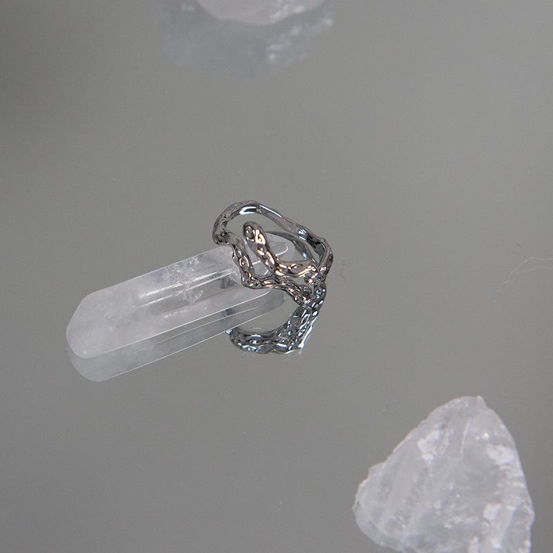 Niche Design High-Grade Irregular Zircon Light Luxury Wind Cold Wind Personality Trendy Cool Women'S Fashion Index Finger Ring