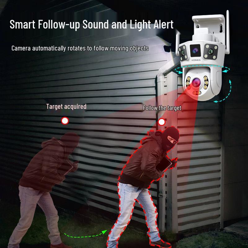 KONKA 360° Outdoor Dual-Lens Wi-Fi Security Camera with Night Vision CN plug (adapter included)