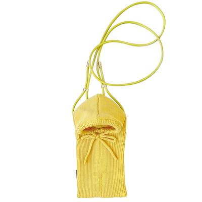 2555 Casaco de Malha Tipo Parka Mini Pochette CJ Baby Lou [Rootote] Hoodie-A (Amarelo)