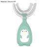 1 Set Kids Toothbrush Cartoon Handle 360 Degrees Cleaning Hand-Held Infant U Manual Toothbrush for Teeth Cleaning