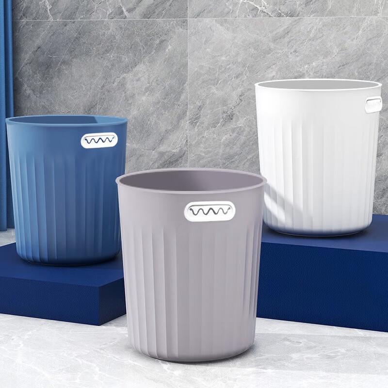 BAIWEN Large Plastic Household Waste Bins, 3-Pack