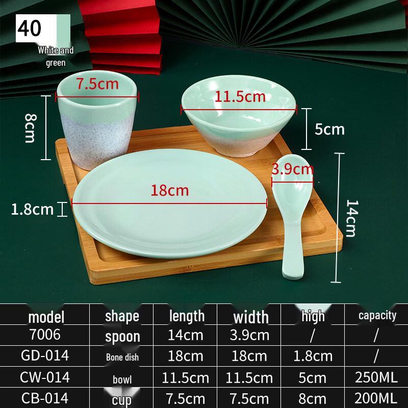 

Ru Han Commercial Melamine Four-Piece Tableware Set