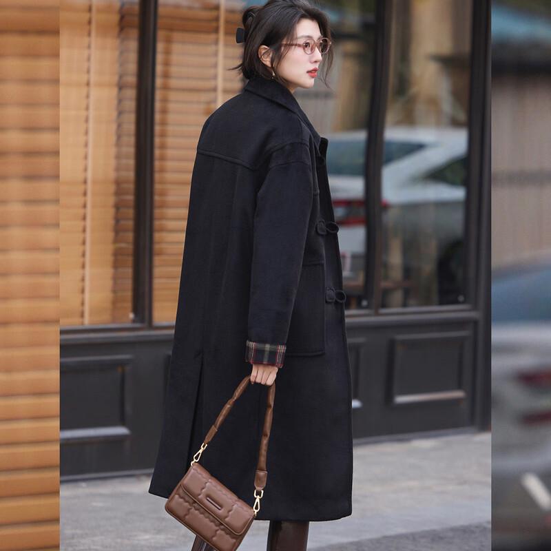 Bailuyu Women's British Style Winter Long Coat with Metal Buckle