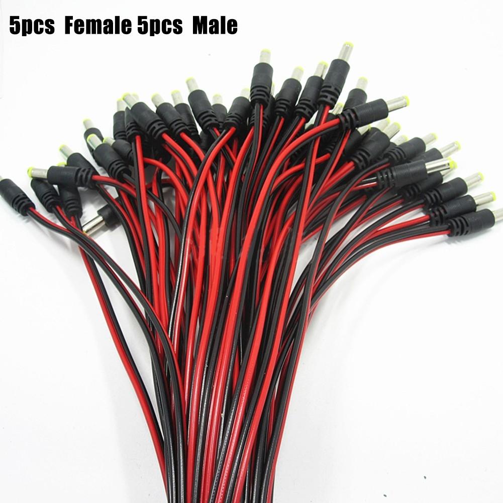 Male And Female DC 12V Power SocketJack/Plug Connector Cable/10 Pieces