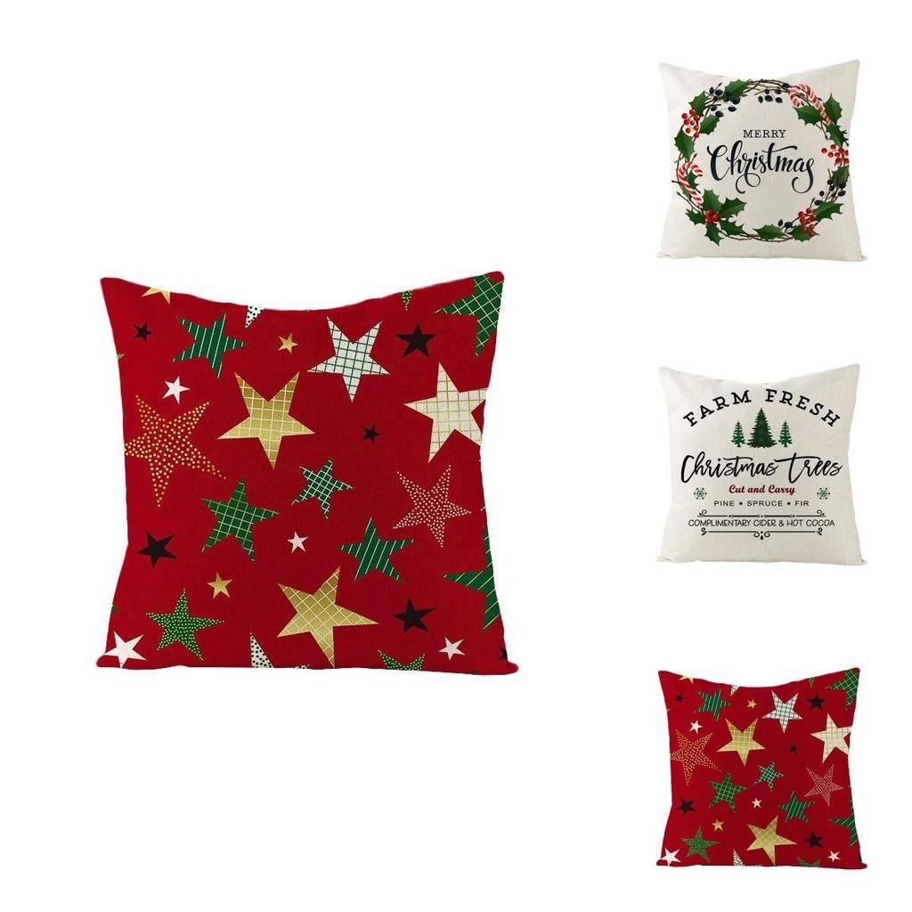 Luxurious 18" Christmas Cushion Cover For Home And Sofa Decor In Soft Cotton Linen