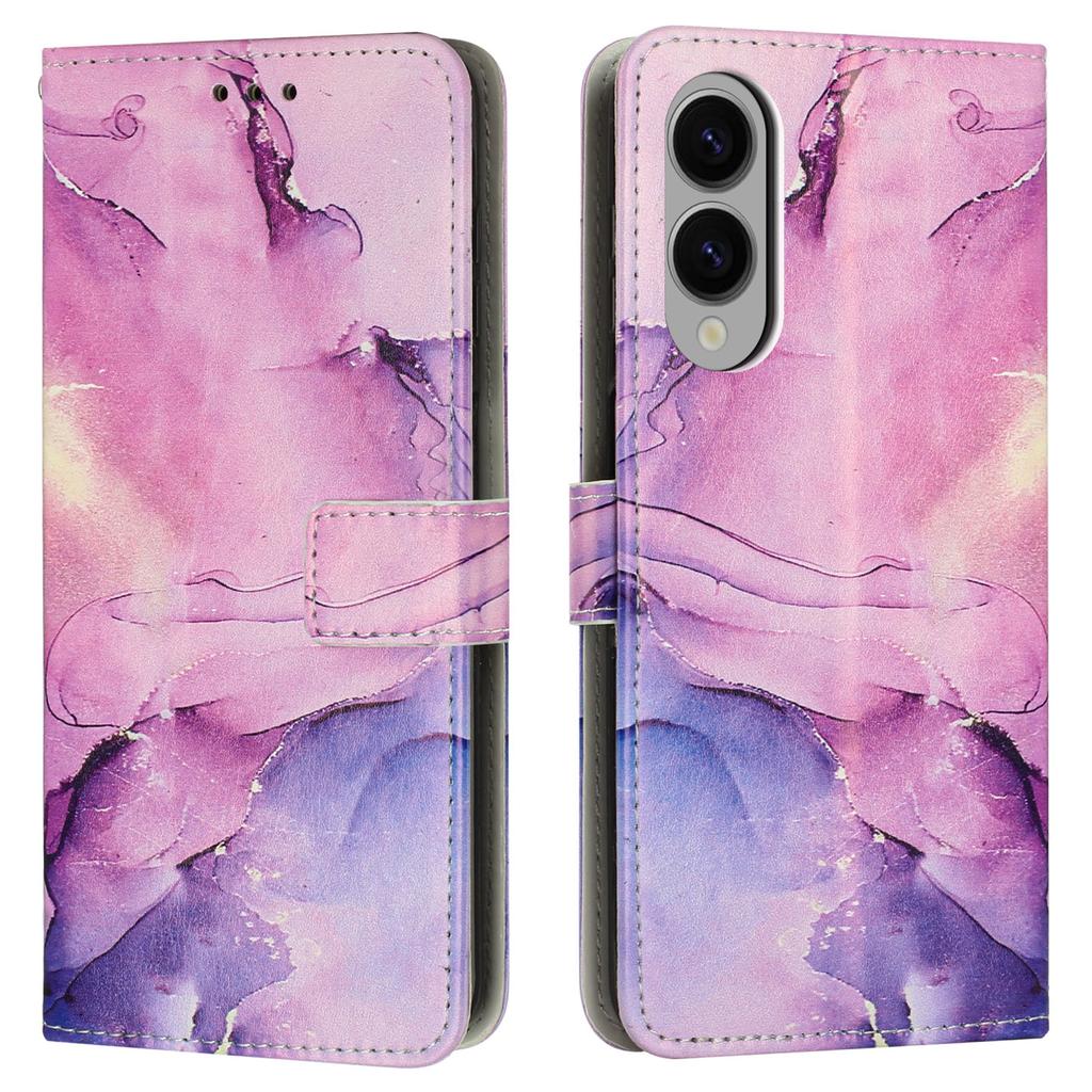 For Samsung Galaxy S25 Edge Stand Case Marble Pattern PU Leather Wallet Phone Cover