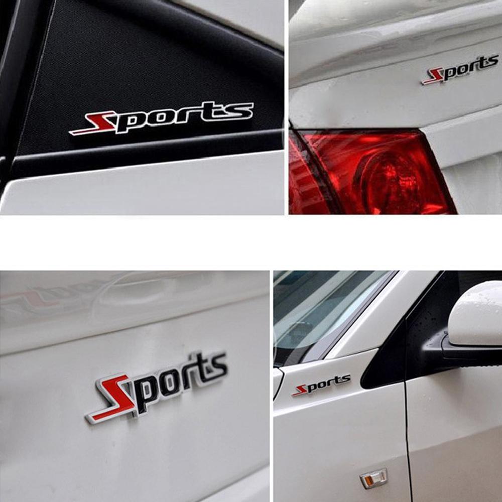 3D Sports Auto Emblem Badge Chrome Metal Hood Back Trunk Sticker Logo Decal Car Tuning Universal Exterior Parts With Sticker