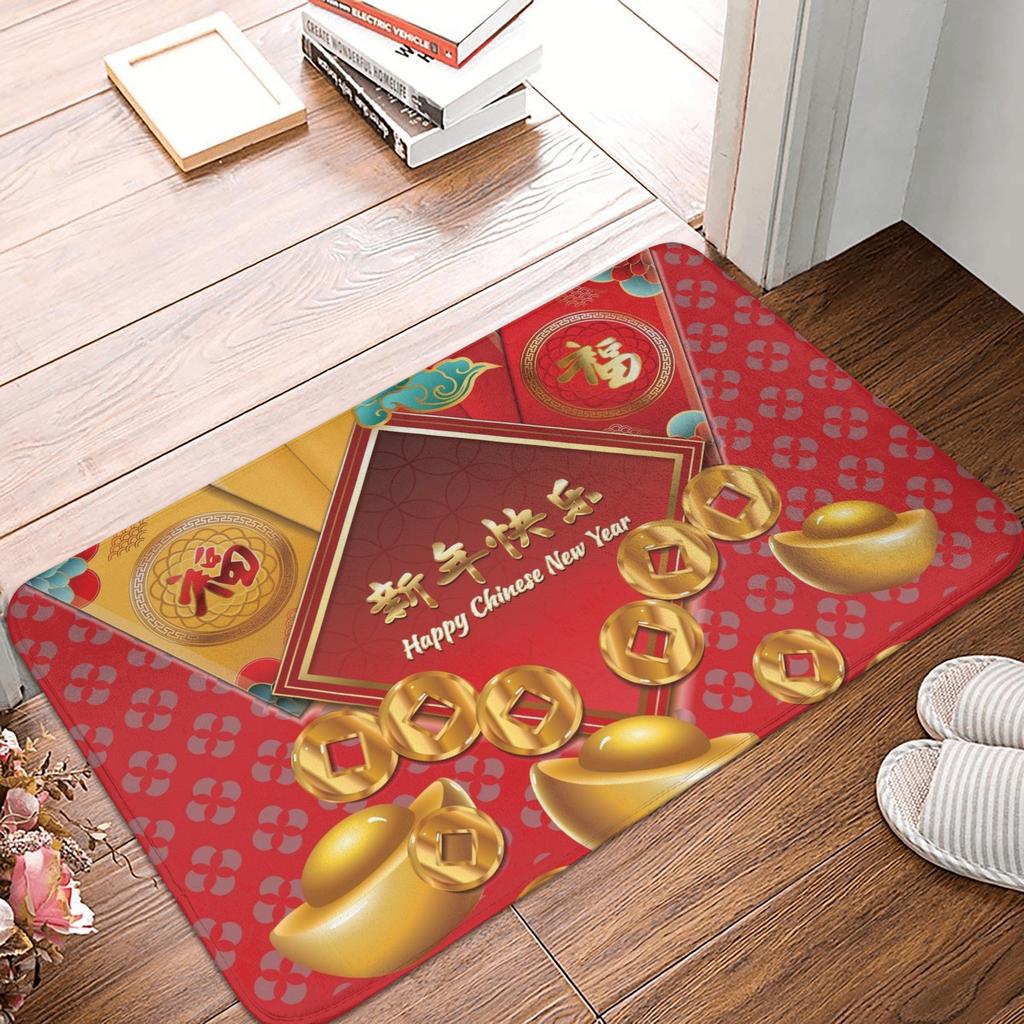 2026 Red Horse Pattern New Year Gift Door Floor Kitchen Bathroom Mat Anti-Slip Outdoor  Doormat Living Room Entrance Carpet Rug