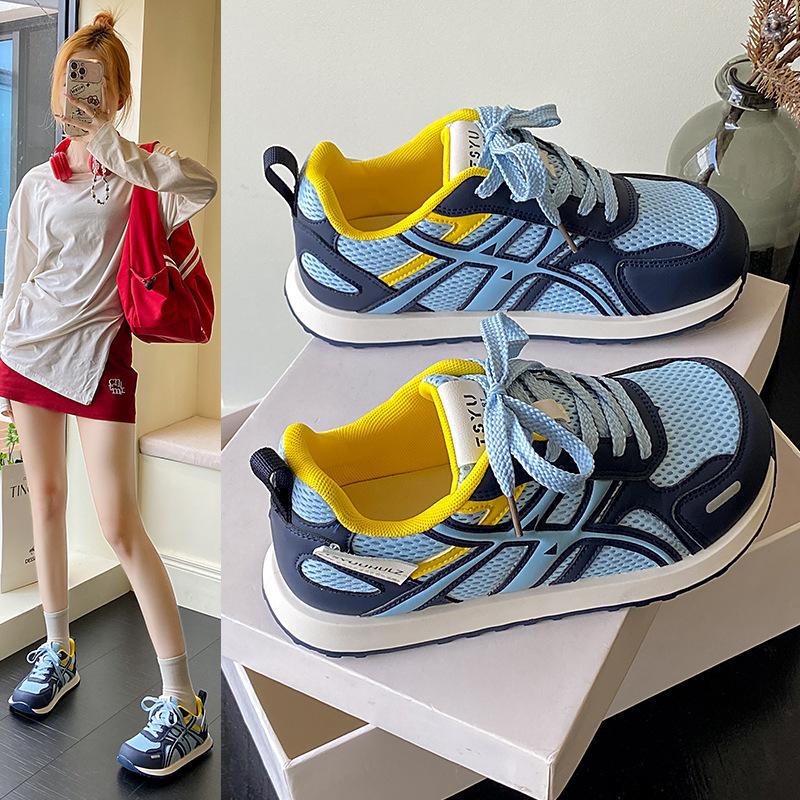 Thick-soled Mesh German Training Shoes Women's 2025 New Summer Versatile Breathable Casual Sports Forrest Gump Shoes Lightweight Dad Shoes