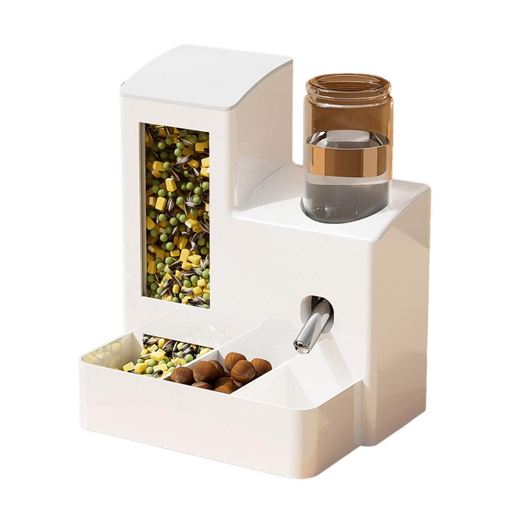 

2-in-1 Hamster Automatic Water Feeder 80ml No-Drip Pet Feeding Bowl Large Capacity Detachable Pet Food Storage Container
