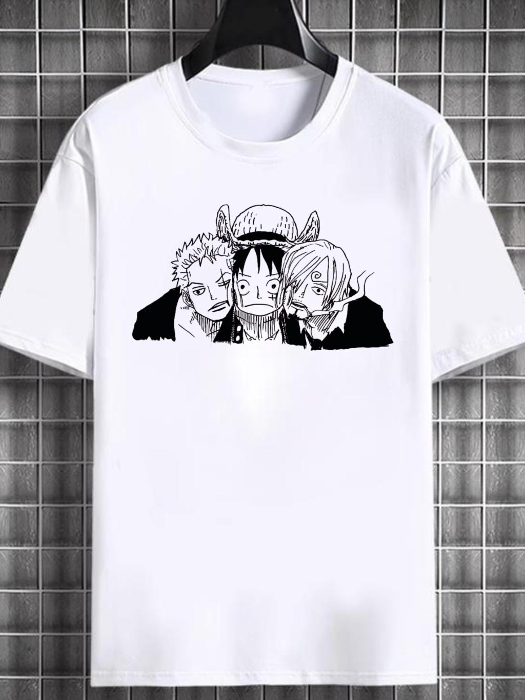 

ONE PIECE Luffy Japan Anime Men Women Summer T-Shirts Casual Sports Fitness Loose Oversized Comfortable Cotton Short Sleeves Top 4XL