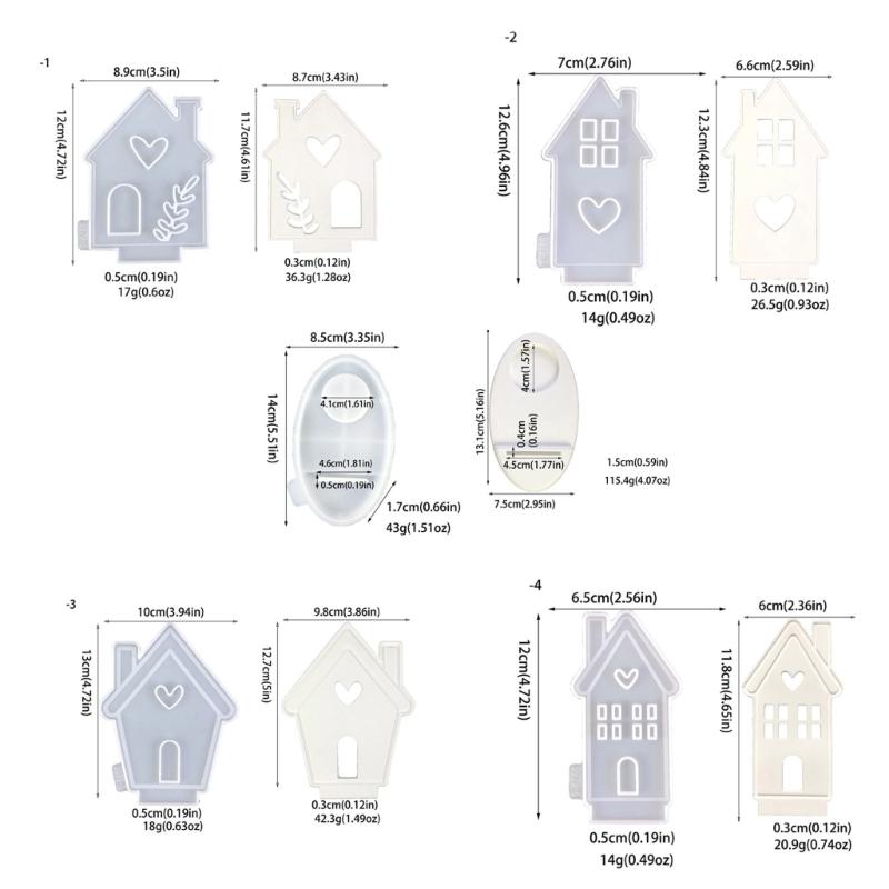 Heart House Candle Holder Molds for Resin Epoxy Casting Mold DIY House Shaped Candlestick Mould with Base Home Decors