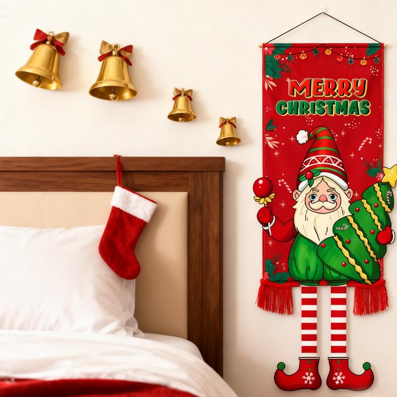 1pc Christmas Decoration Hanging Flag Long Leg Elf Door Pendant Home 2025 Ornaments Xmas Outdoor Navidad New Year Pendant 2026
