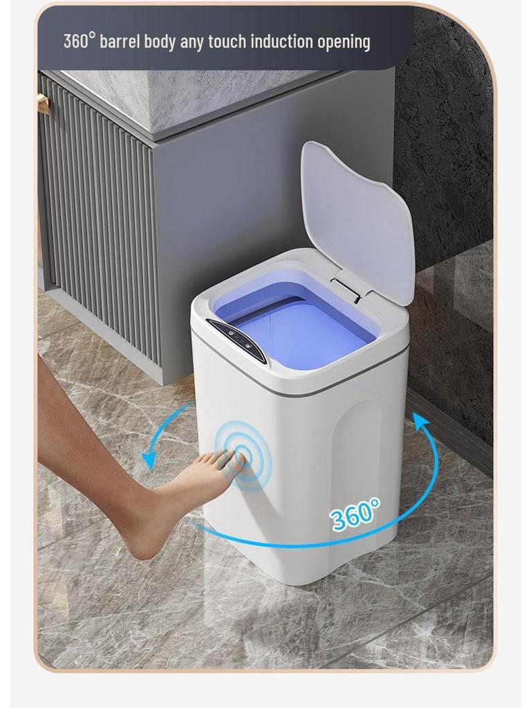 Automatic Smart Induction Trash Can for Home – Large Capacity for Living Room, Kitchen, Bathroom