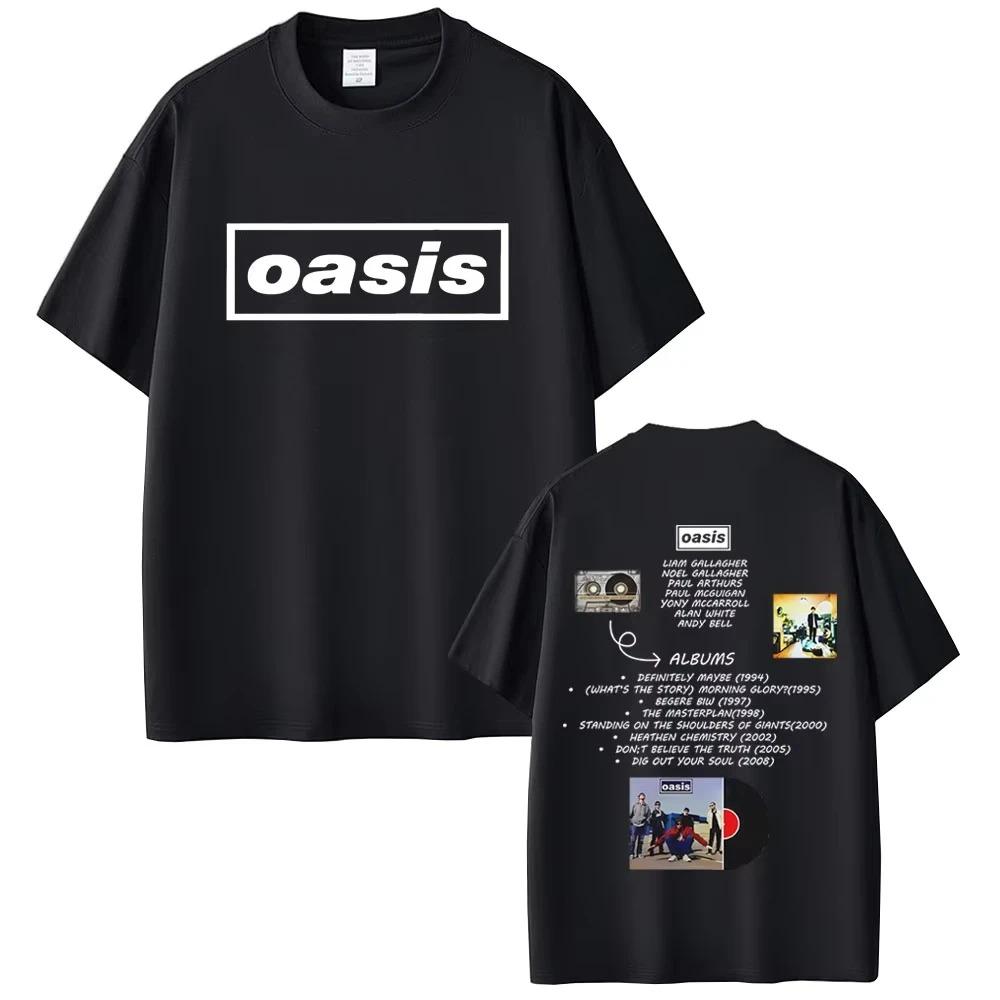 

2026 O-Oasis Футболка Британская Рок-группа Футболки Мужские Женские Повседневная Оверсайз Футболка Мужские Женские Высококачественный Хлопок Футболки с Коротким Рукавом 4XL