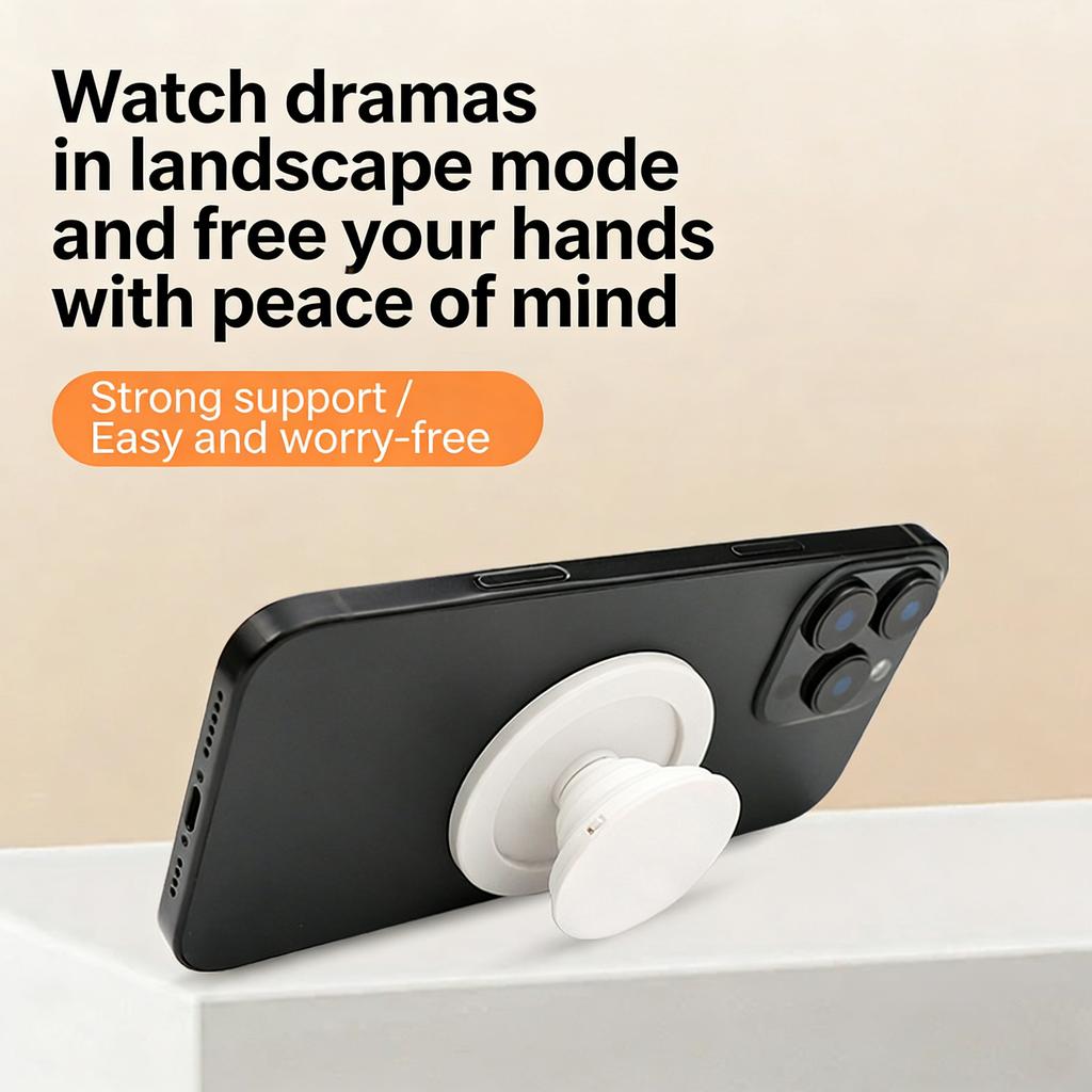 Magnetic Folding Mobile Phone Grip Holder Socket, Finger Ring Expanding Stand for iPhone 16 15 14 13