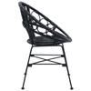 Dining Room Chair 2 Pcs Rattan and Iron Black 54 X 65 X 82 Cm
