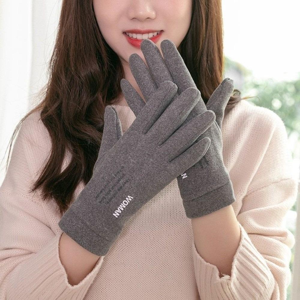 Polar Fleece Winter Gloves Warm Touchable Screen Driving Mittens Full Finger Windproof Full Finger Gloves