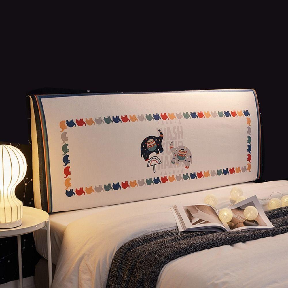 All-inclusive Headboard Cover Elastic Bedside Cover Washable Protective Cover  Home Room Decor