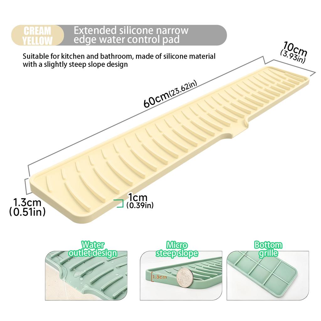 Alfombrilla de Silicona Para Fregaderos, - Inclinación, Alfombrilla de Drenaje Para Aberturas de Cocina.