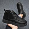 Fashion Thick Sole Man Casual Boots Non Slip and Waterproof Platform Leather Shoes for Men Lace Up Designer Elegant Pu New In On Sale