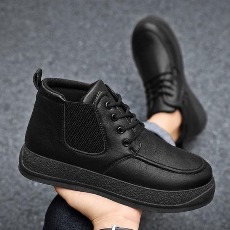 Thick Sole Man Casual Boots Non Slip and Waterproof Platform Leather Shoes for Men Lace Up Designer Elegant Pu New In On Sale