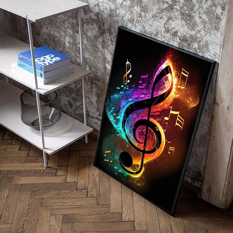 Pop 80S Live Music Neon Punk Poster Aesthetics Dj Guitar Karaoke Headphones Canvas Painting Wall Art Picture for Home Room