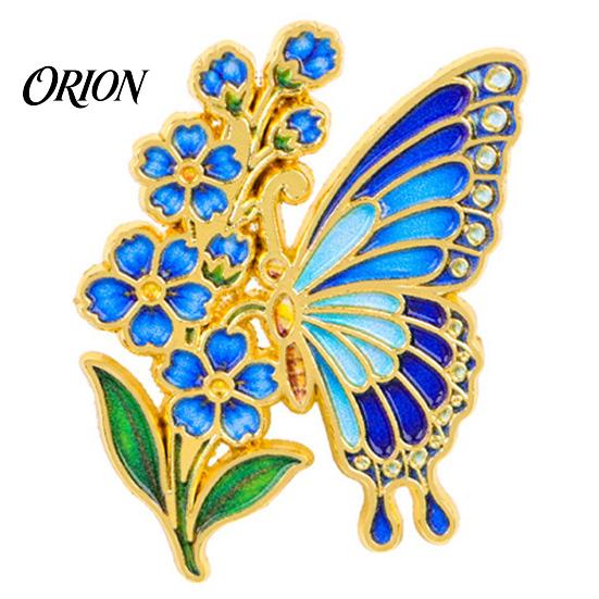 Floral Butterfly Brooch Enamel Flower Pin, Badge for Scarves Women, Inscet Shaped Pin Coats Sweaters