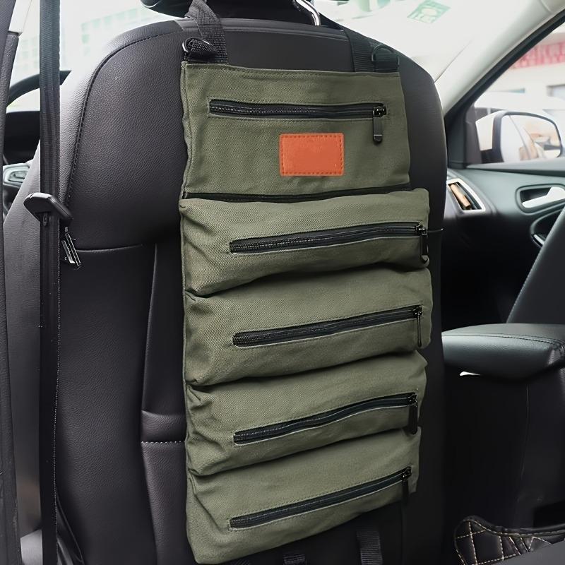 1pc 5-Pocket Roll-Up Tool Pouch, Multi-Purpose Organizer, Compact Durable Storage for Work & Outdoor Use, Easy Carry Handle