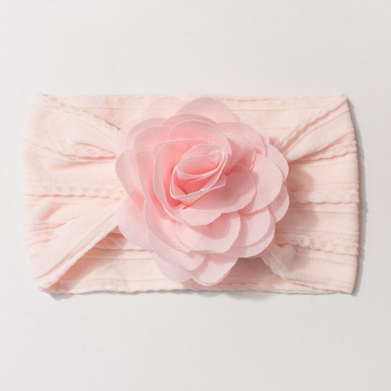 New Jacquard Baby Elastic Headband Cute Solid Color Flower Children's Headband Four Seasons Thin Baby Jewelry