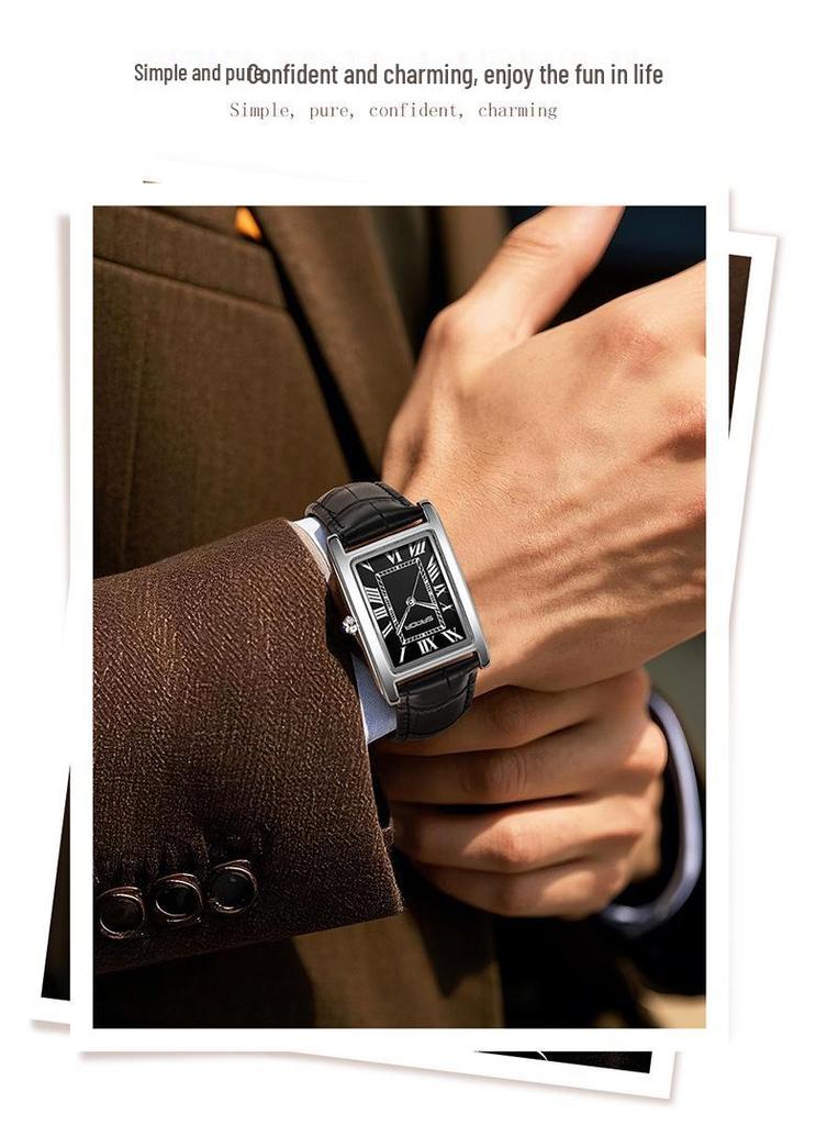 Orologi SANDA Quadrati Retro per Coppia - Eleganti, Impermeabili, al Quarzo, da Polso per Uomo e Donna