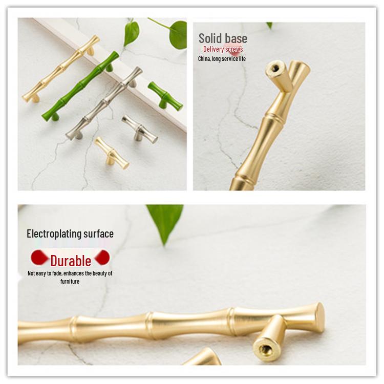Creative Zinc Alloy Bamboo Knob for Furniture - Exquisite Antique Handle Accessories